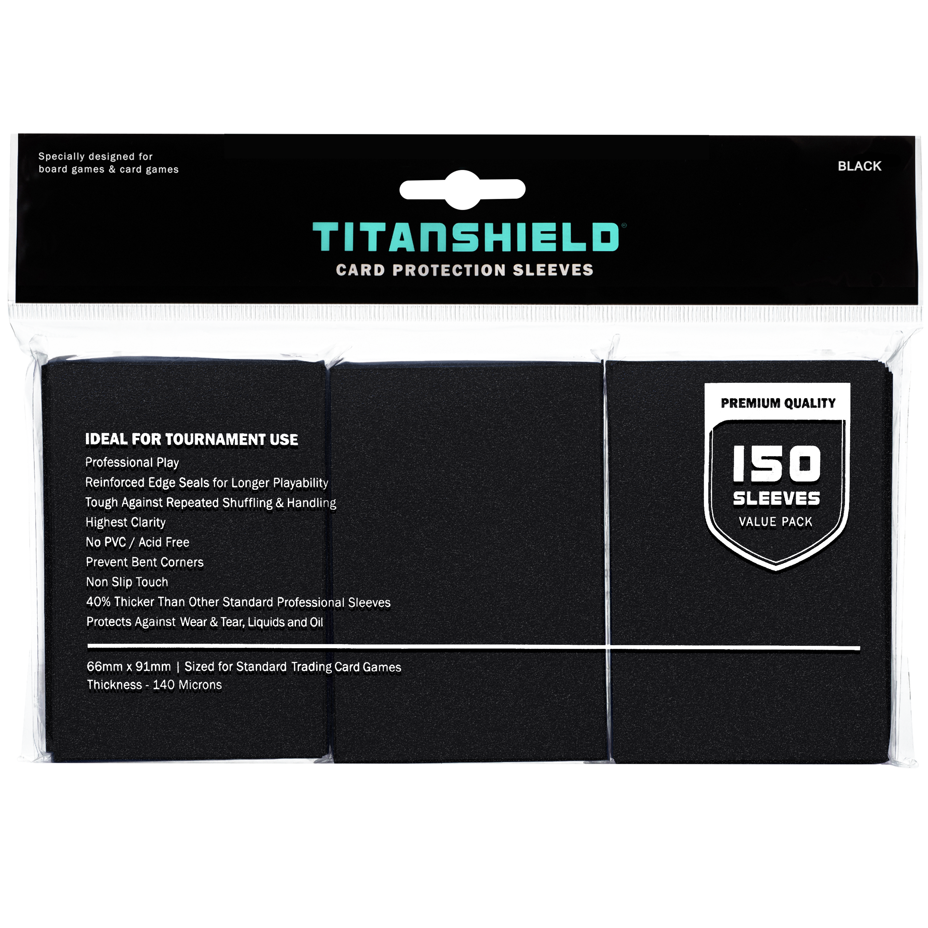 Black Card Sleeves | Standard Size Card Sleeves TitanShield Black Card Sleeves | Standard Size Card Sleeves TitanShield