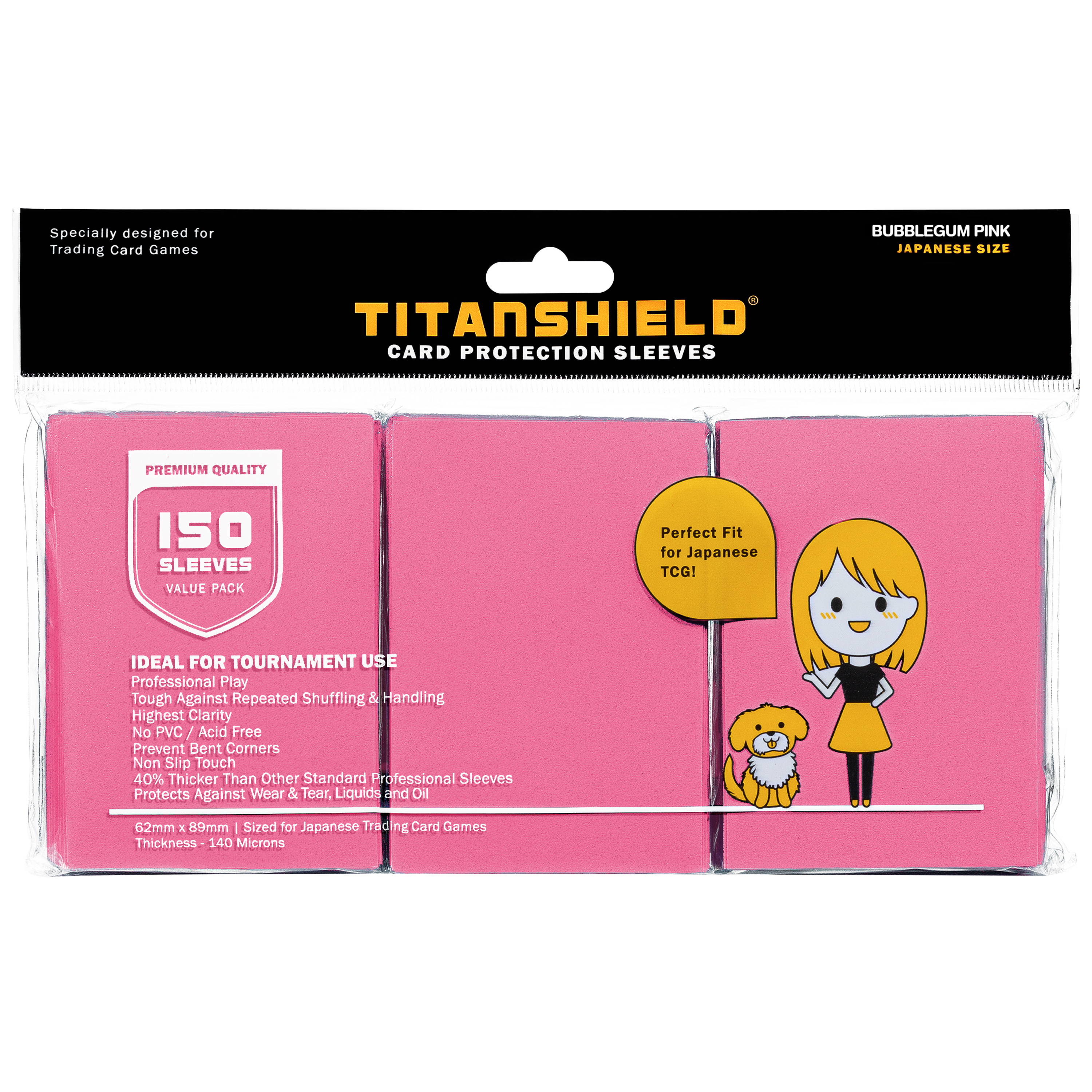 Bubblegum Pink Japanese Card Sleeves – TitanShield®