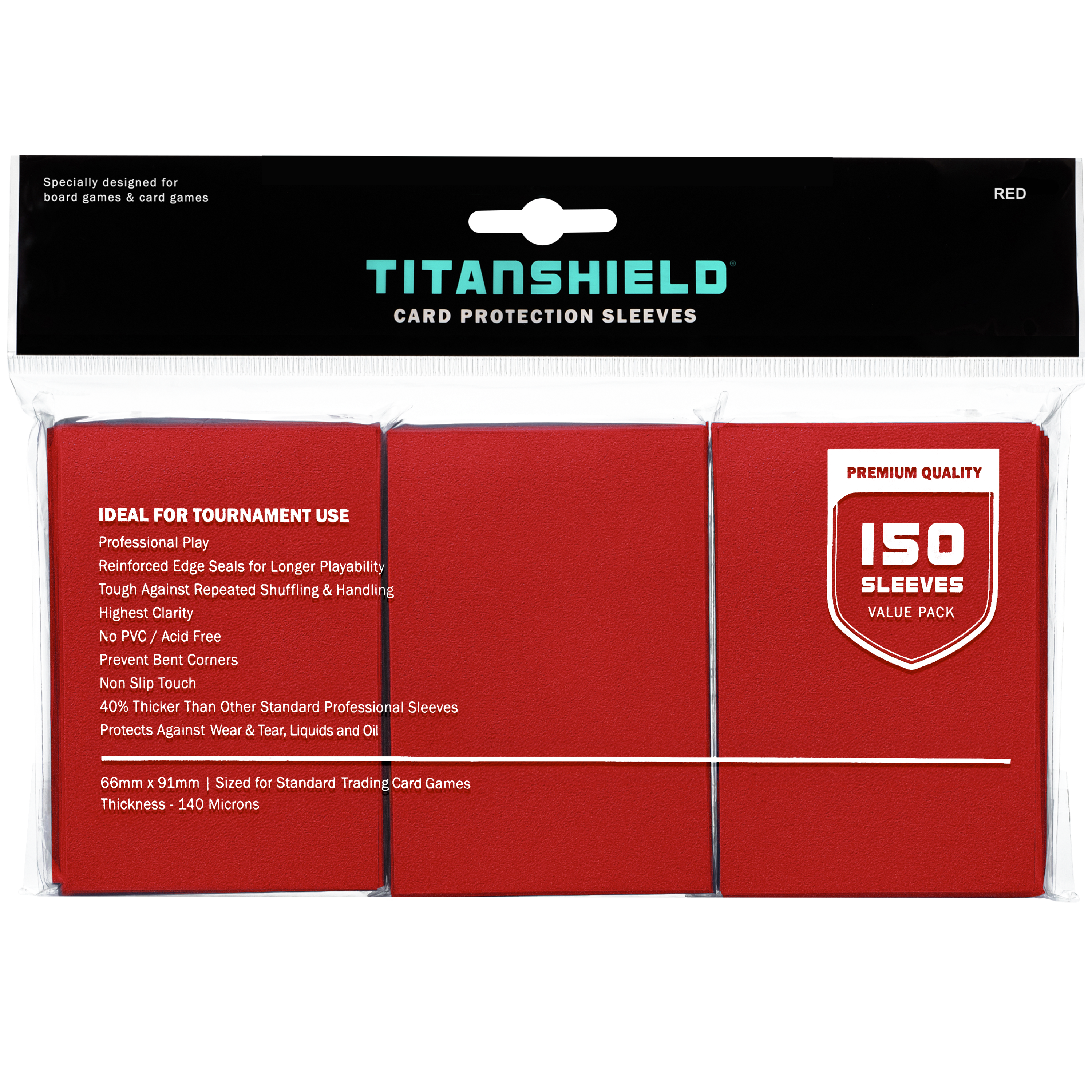 Red Card Sleeves | Standard Size Card Sleeves TitanShield Red Card Sleeves | Standard Size Card Sleeves TitanShield