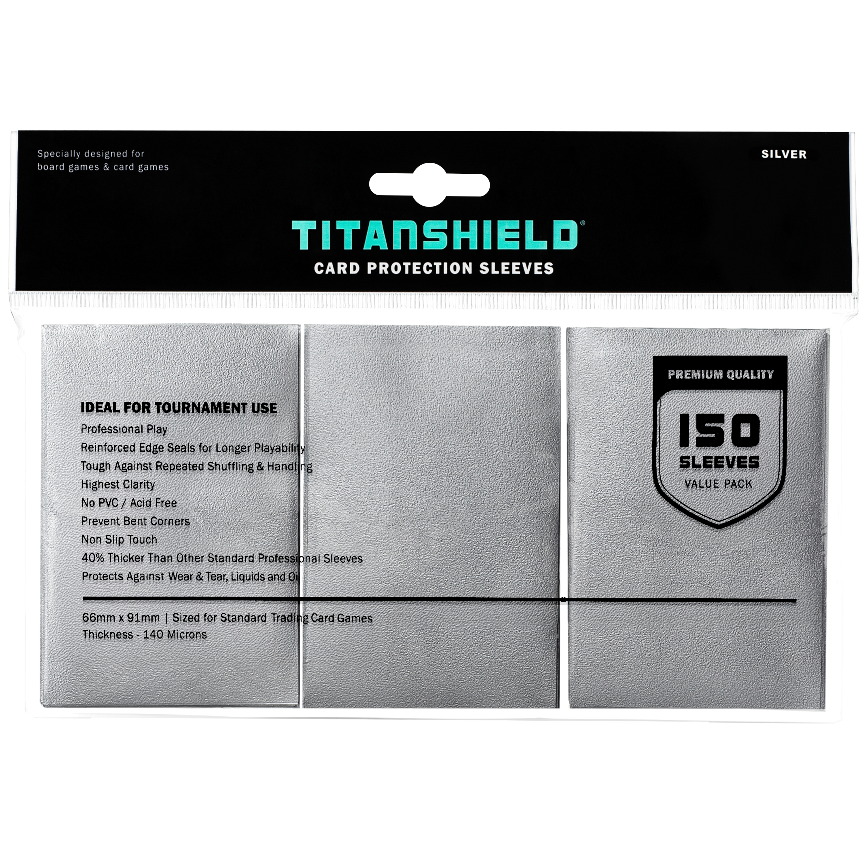 magic the gathering arena card sleeves TitanShield (150 Silver Sleeves) Compatible with MTG Magic The Gathering, Lorcana, Board Games and Trading Cards 2.5