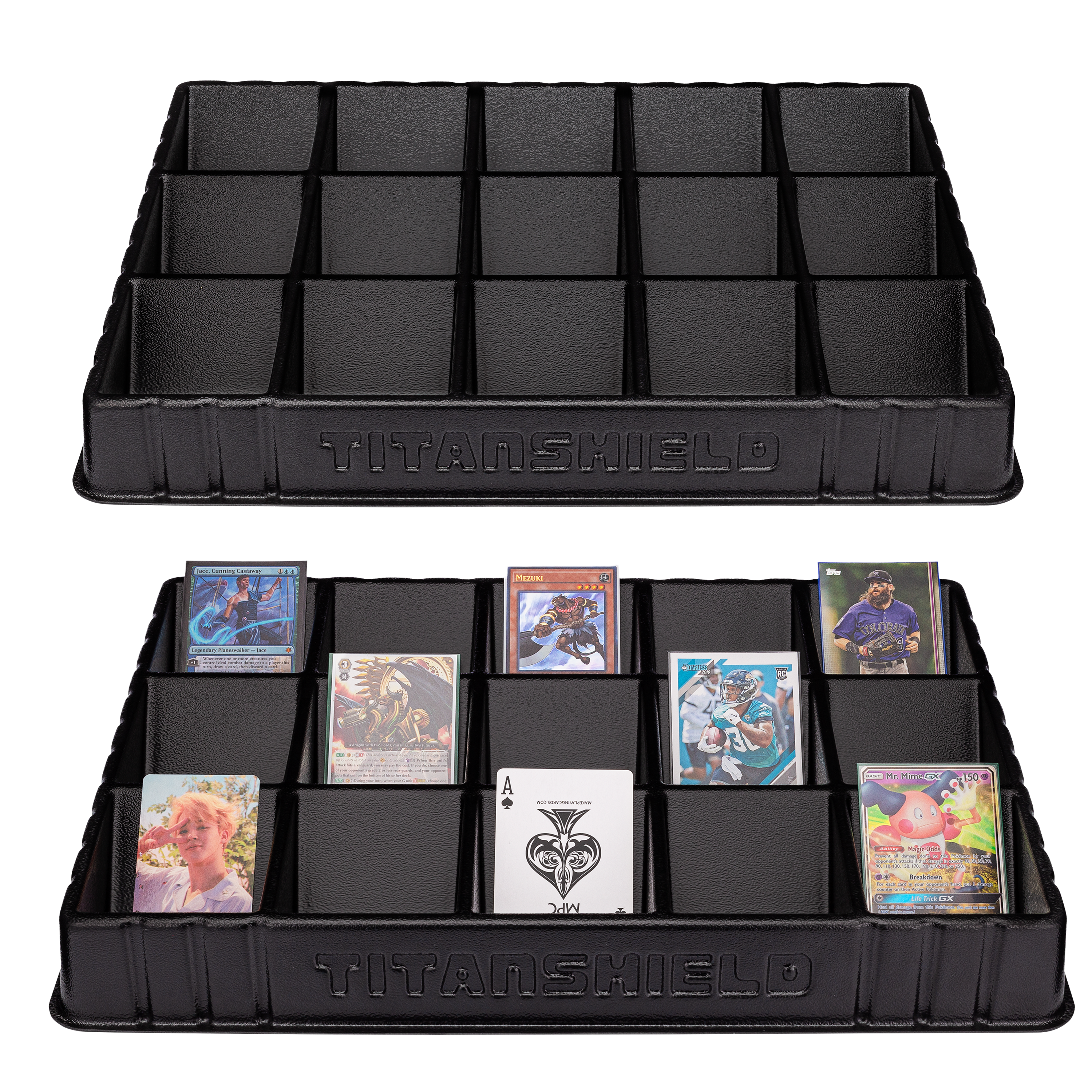 TitanShield (2 Pack Card Sorting & Dealer Tray, Black
