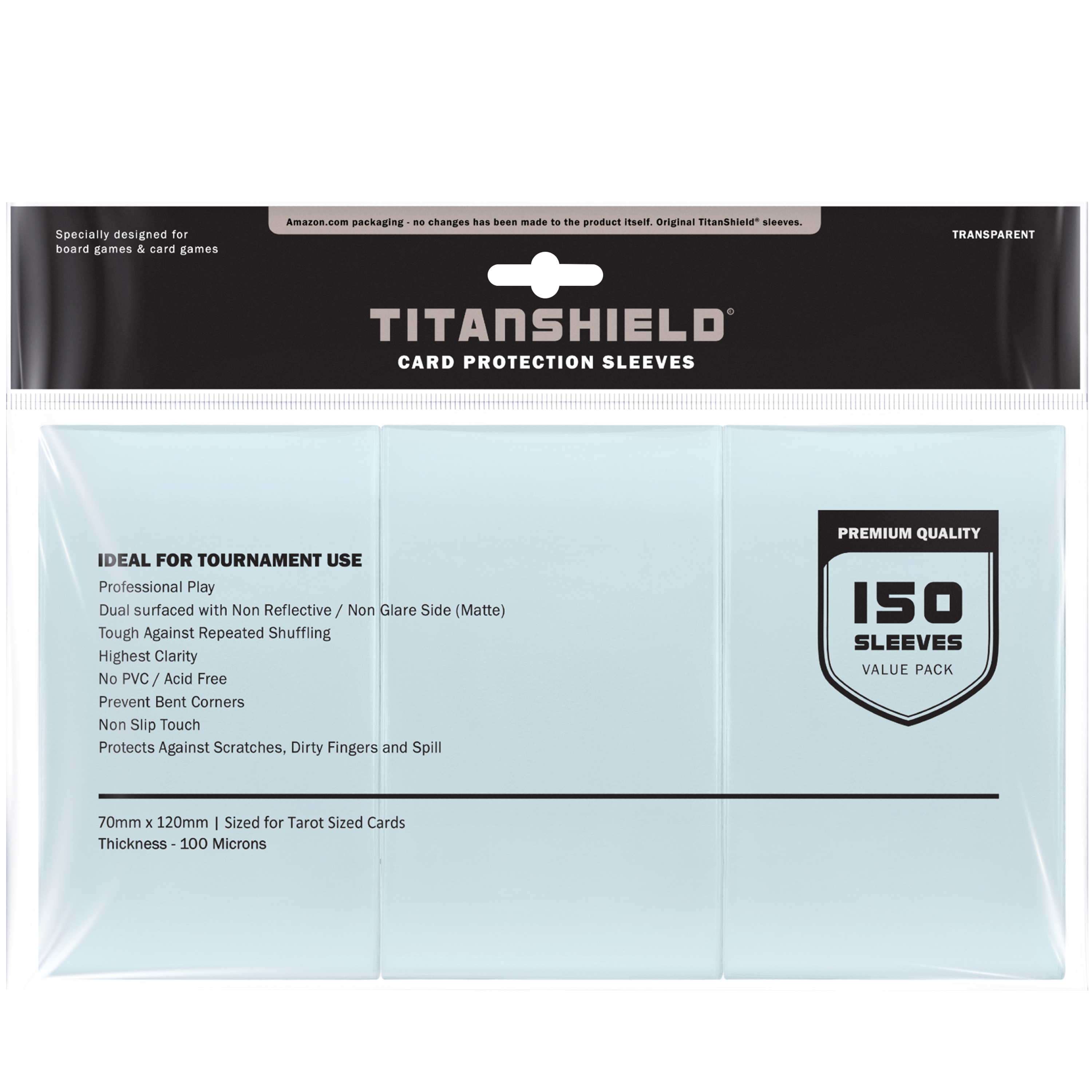 Clear Tarot Card Sleeves | 70 x 120mm | TitanShield TitanShield Clear Tarot Card Sleeves | 70 x 120mm | TitanShield TitanShield