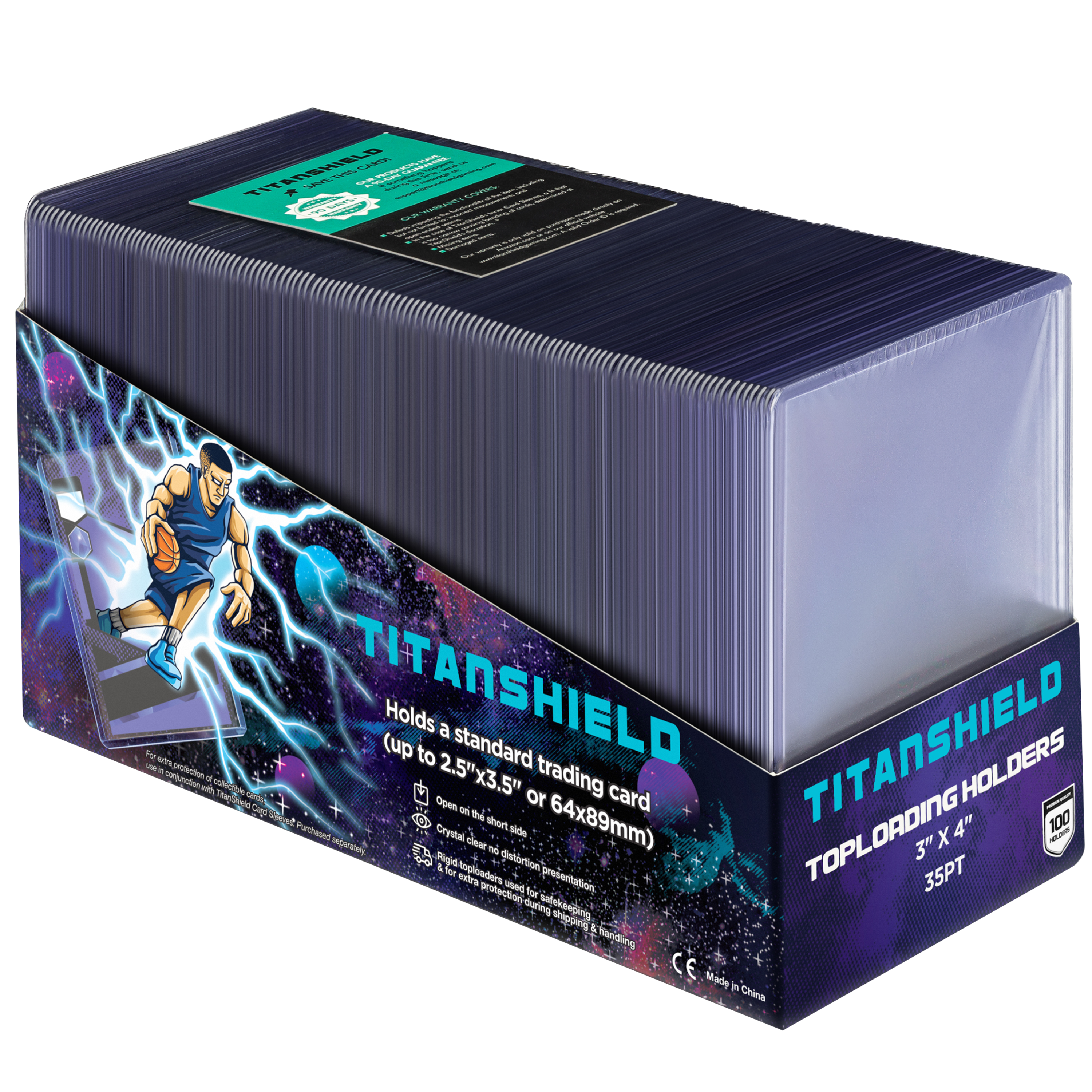 TitanShield 3" x 4" Platimum Quality Seamless Toploaders Top Loader Sleeves for Collectible Trading Cards (100 ct.) TitanShield 3" x 4" Platimum Quality Seamless Toploaders Top Loader Sleeves for Collectible Trading Cards (100 ct.)