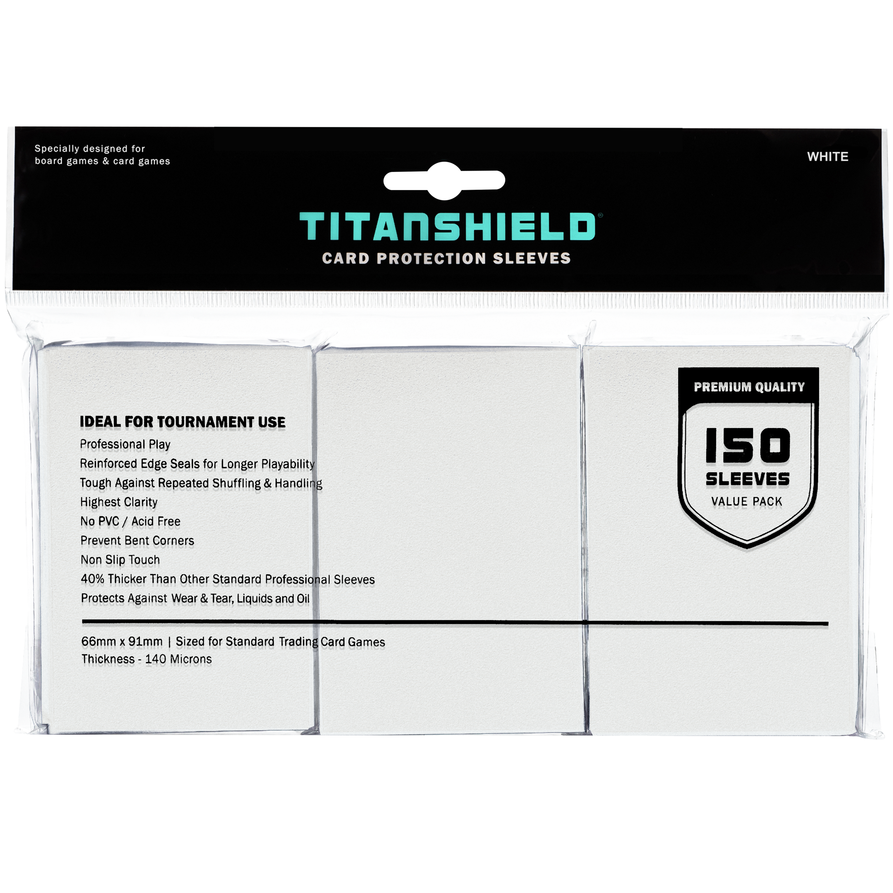 Titanshield (150 Sleeves/White) Standard Size Board Game Trading Card Sleeves Deck Protector for Magic The Gathering Mtg, Pokemon Titanshield (150 Sleeves/White) Standard Size Board Game Trading Card Sleeves Deck Protector for Magic The Gathering Mtg, Pokemon