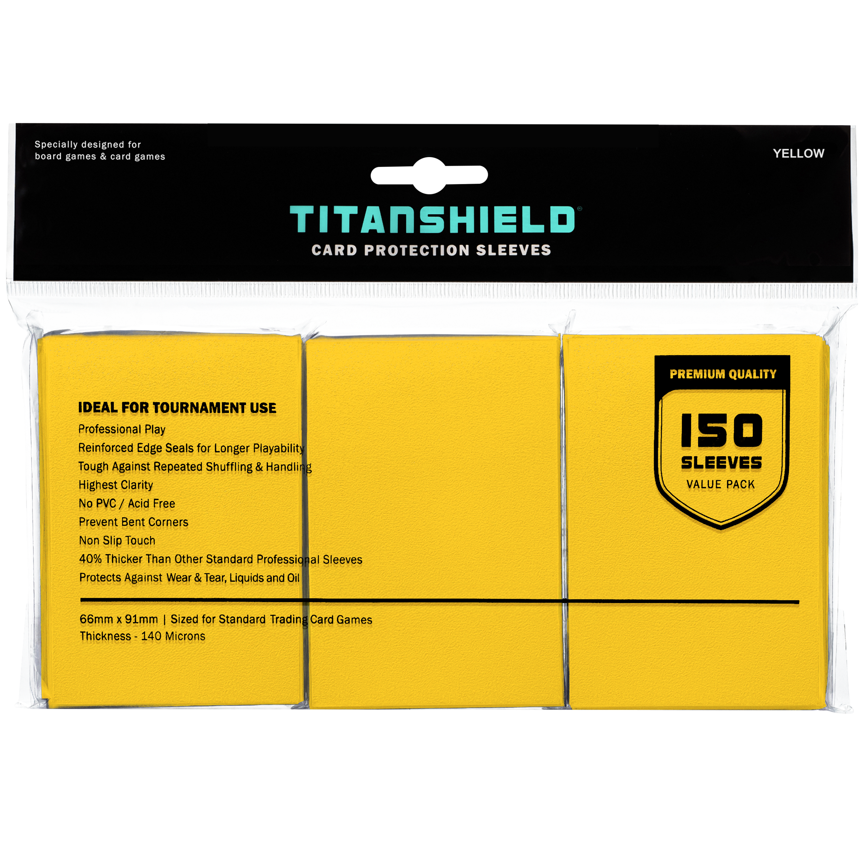 Yellow Card Sleeves | Standard Size Card Sleeve TitanShield Yellow Card Sleeves | Standard Size Card Sleeve TitanShield