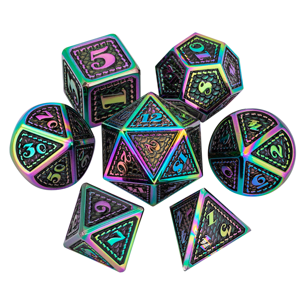 DragonScale Series 7-Piece Metal Dice Set