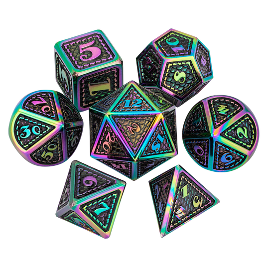 DragonScale Series 7-Piece Metal Dice Set