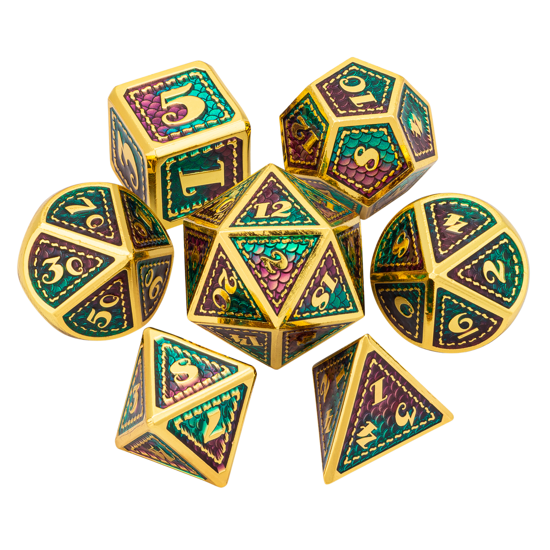DragonScale Series 7-Piece Metal Dice Set