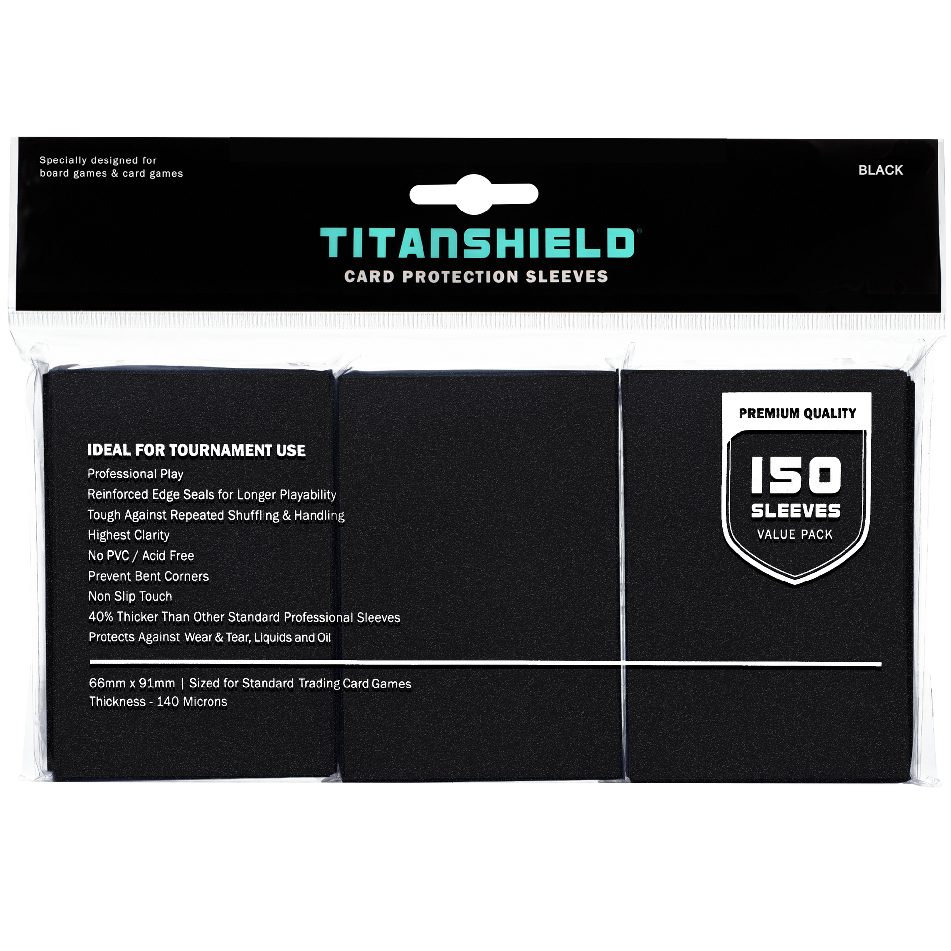 Black Card Sleeves | Standard Size Card Sleeves TitanShield Black Card Sleeves | Standard Size Card Sleeves TitanShield