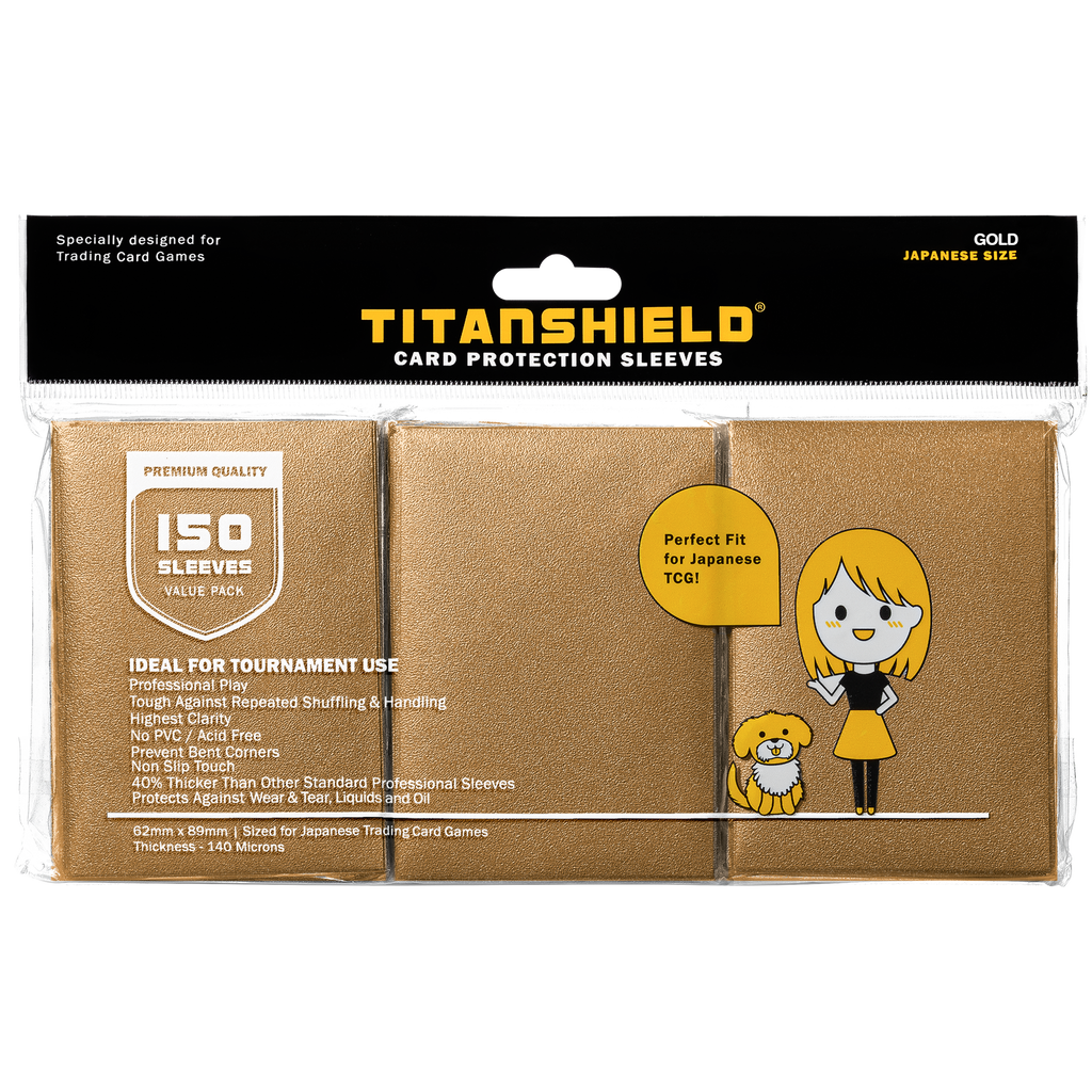 Gold Japanese Card Sleeves | Small TCG Sleeves  TitanShield