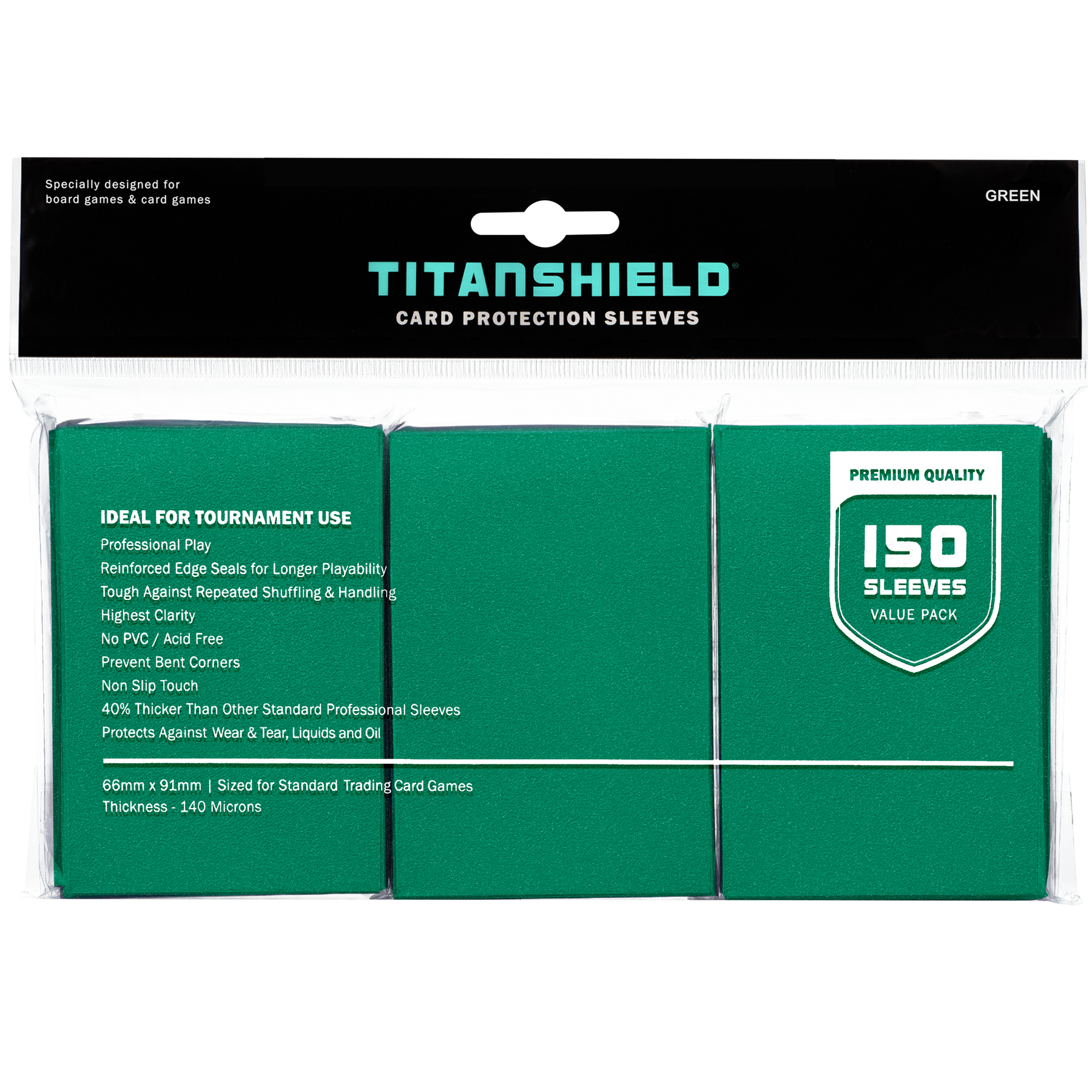 TitanShield (150 Sleeves/Green) Standard Size Board Game Trading Card Sleeves Deck Protector for Magic The Gathering MTG, Pokemon TitanShield (150 Sleeves/Green) Standard Size Board Game Trading Card Sleeves Deck Protector for Magic The Gathering MTG, Pokemon