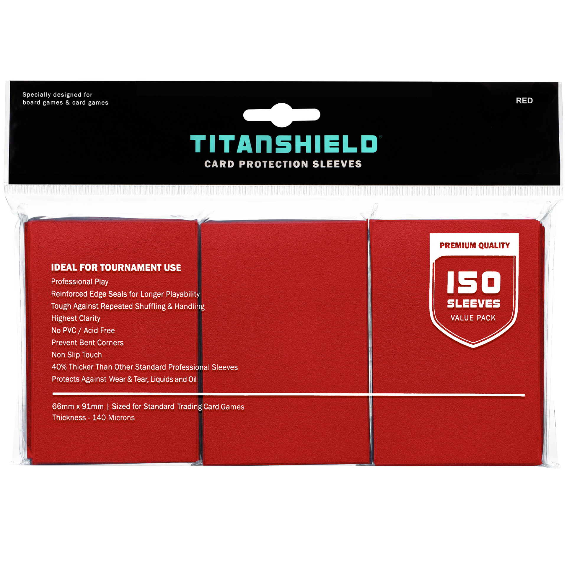 Red Card Sleeves | Standard Size Card Sleeves TitanShield Red Card Sleeves | Standard Size Card Sleeves TitanShield