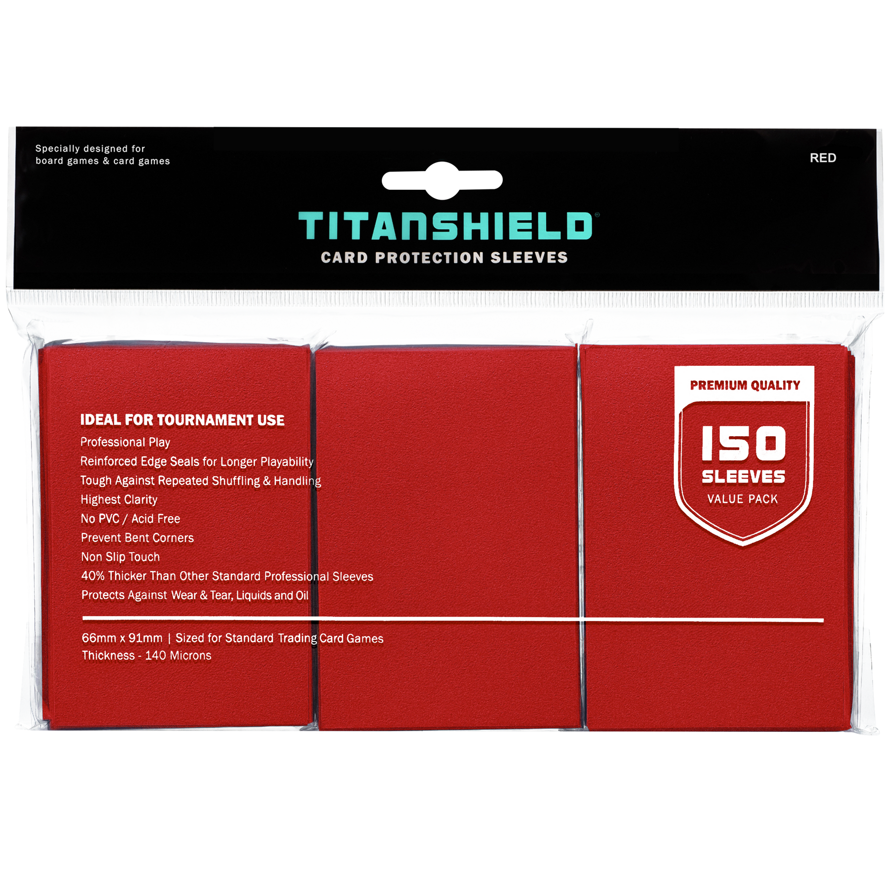Red Card Sleeves | Standard Size Card Sleeves TitanShield Red Card Sleeves | Standard Size Card Sleeves TitanShield