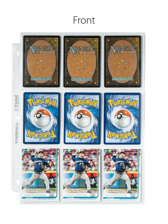 9-Pocket Trading Card Pages (100 Pages)